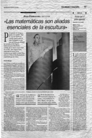 Joan Pedragosa :: The Mathematics are allied escenciales of the sculpture